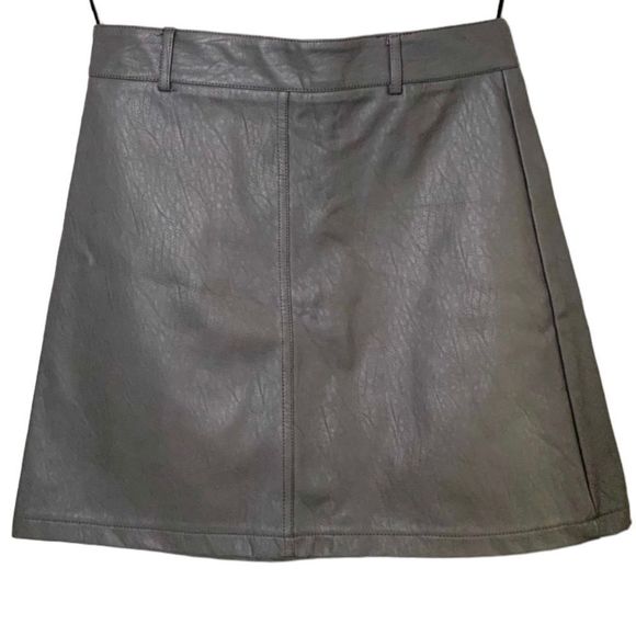 LF x E Lady Gray Faux Leather Mini Skirt Size AU 10 - Picture 1 of 6